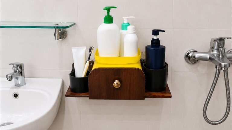 5 idee per realizzare una mensola per il bagno con plastica riciclata