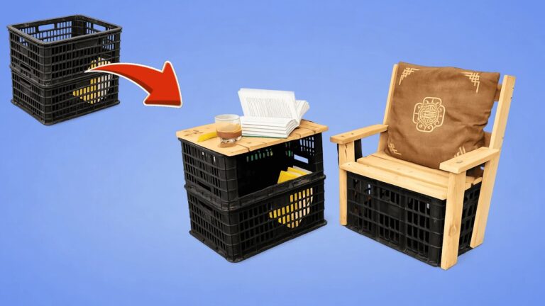 Trasforma 5 vecchie casse di plastica in sedie e tavoli di design! Scopri come.
