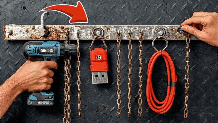 Trasforma 1 vecchia catena di moto in un originale portaoggetti da parete!