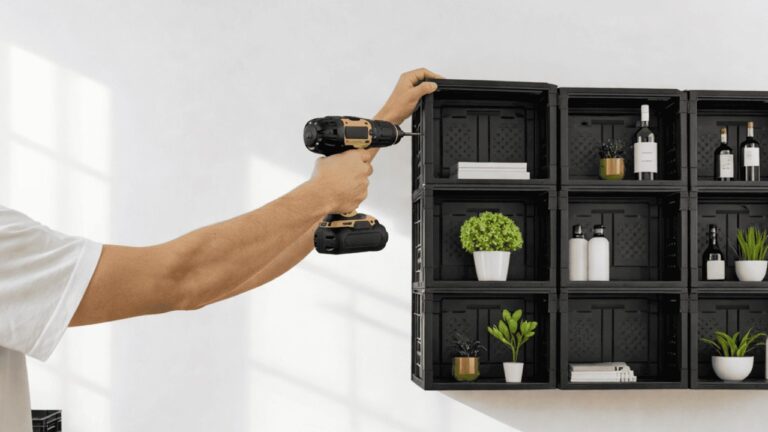 5 idee per riciclare le casse in plastica e creare una scaffalatura utile