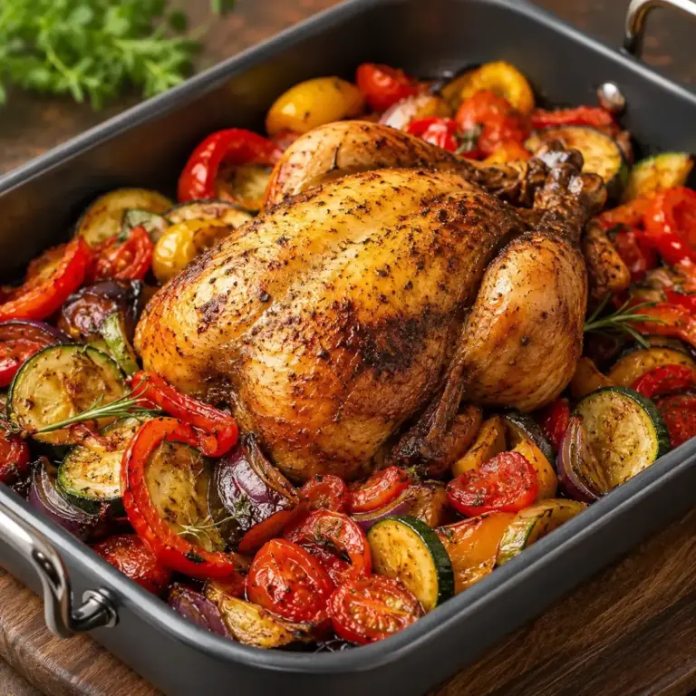 Pollo arrosto con verdure estive: la ricetta familiare facile e gustosa al forno